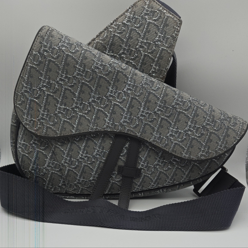 Dior Gray Monogram Messenger Bag